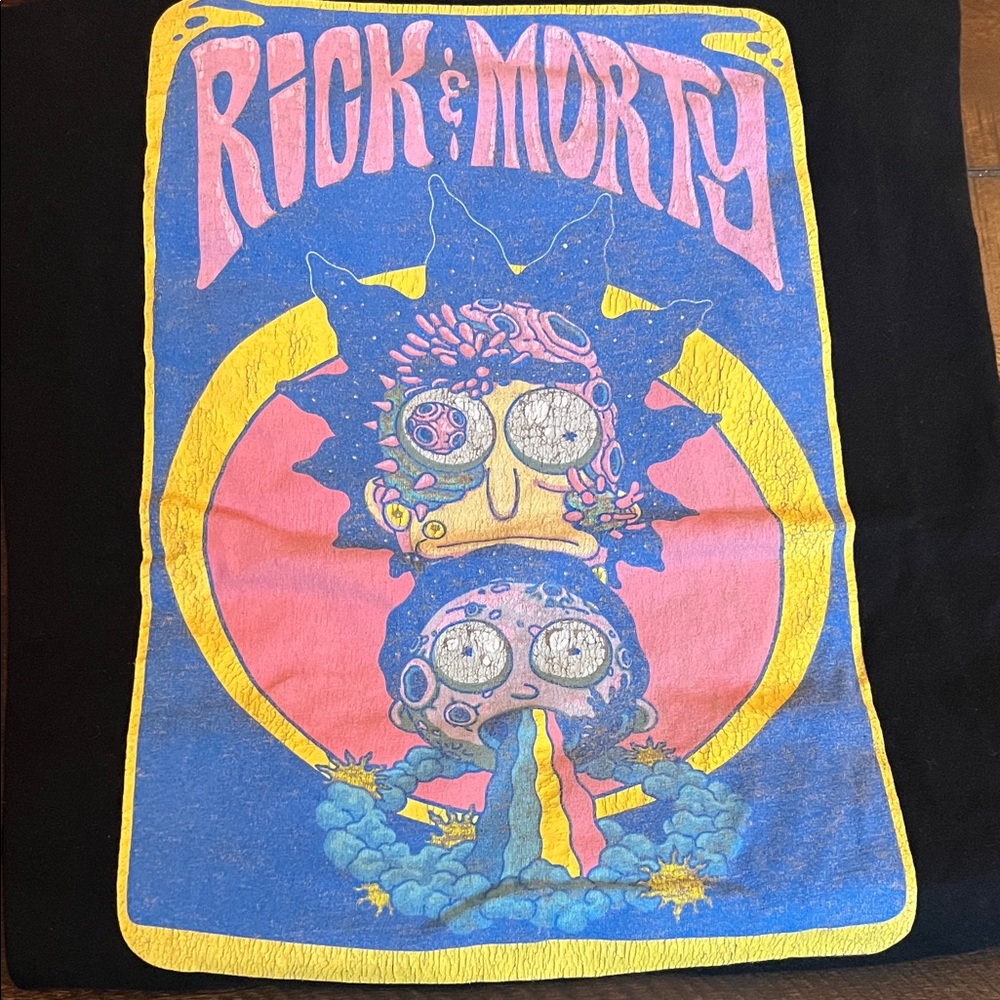 Adult Swim Rick & Morty Psychedelic Tee - Black, Pink, Yellow